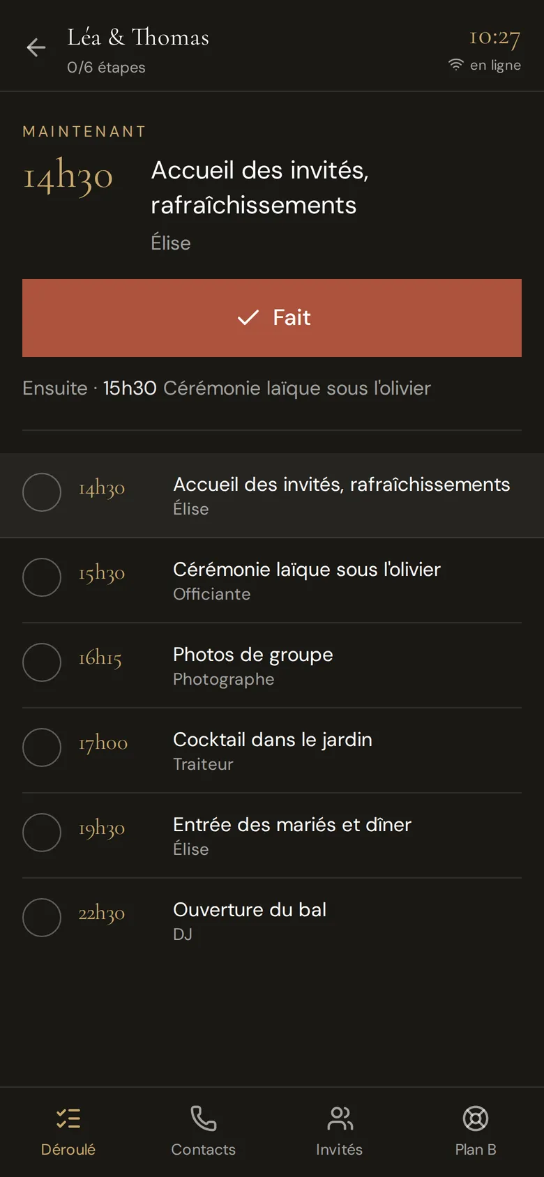 Mode Jour J sur téléphone